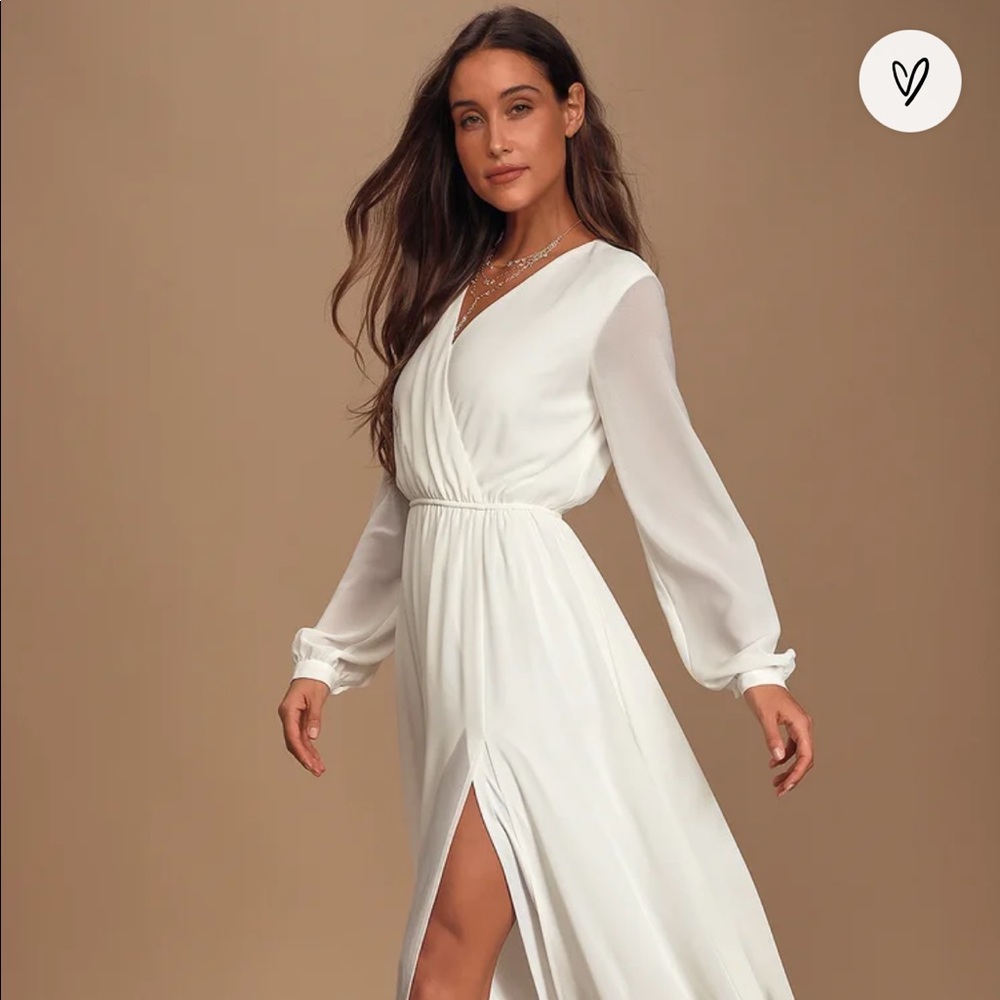 Lulus White Rehearsal- Wondrous Water Lilies White Maxi Dress
